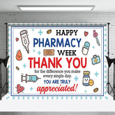 Lofaris Cartoon Happy Pharmacy Week Appreciate All Backdrop